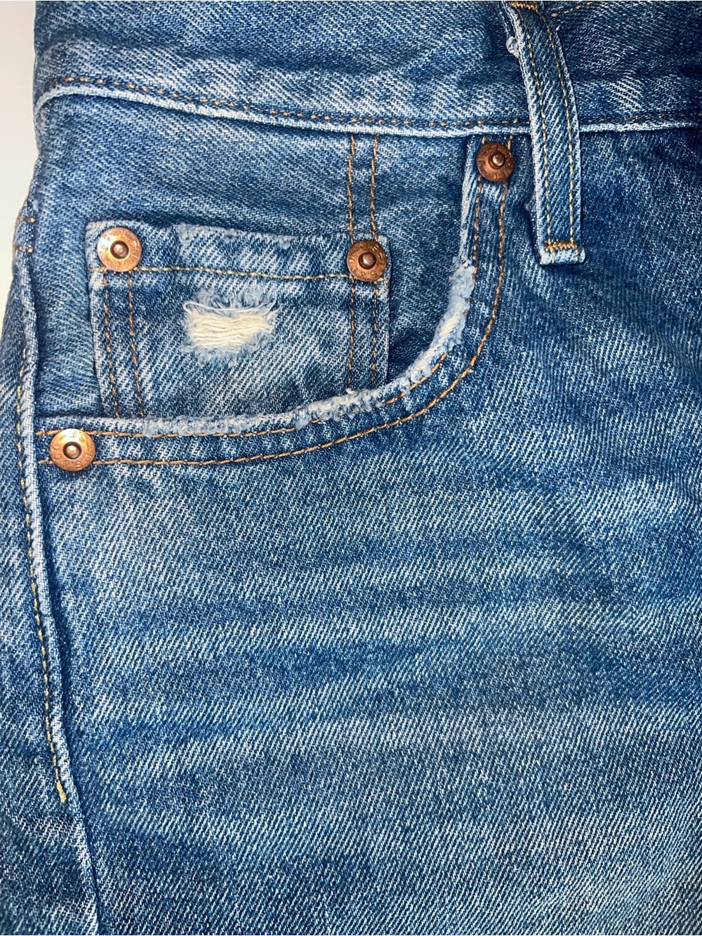 Levis 501 Button Fly Shorts High Rise Mid-Thigh Jean Shorts SZ 25 - Picture 5 of 16